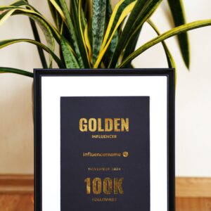 Golden influencer. gold foil print, wall decor