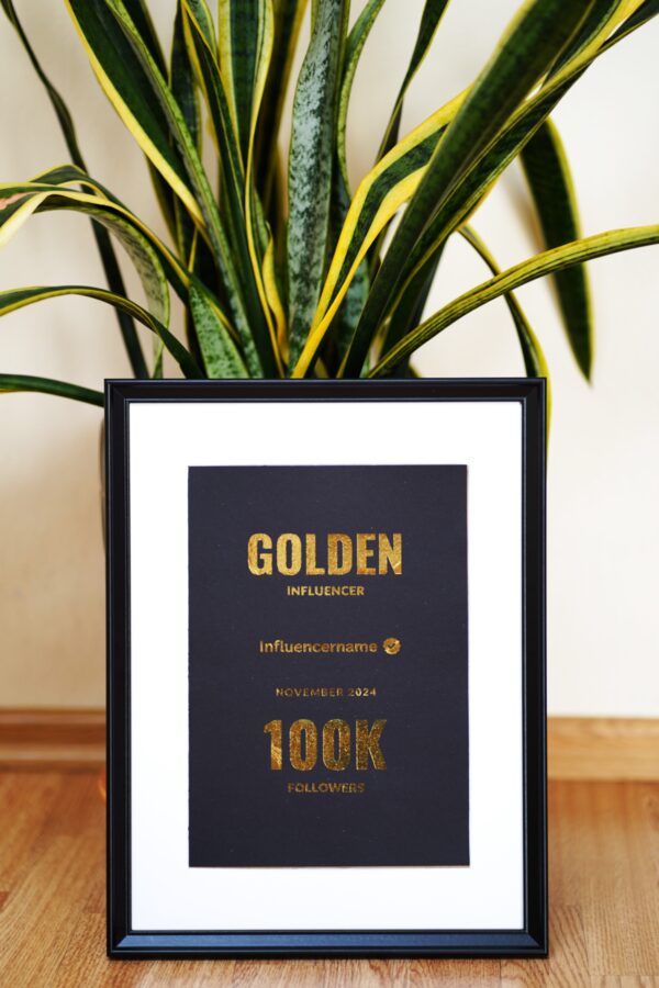 Golden influencer. gold foil print, wall decor